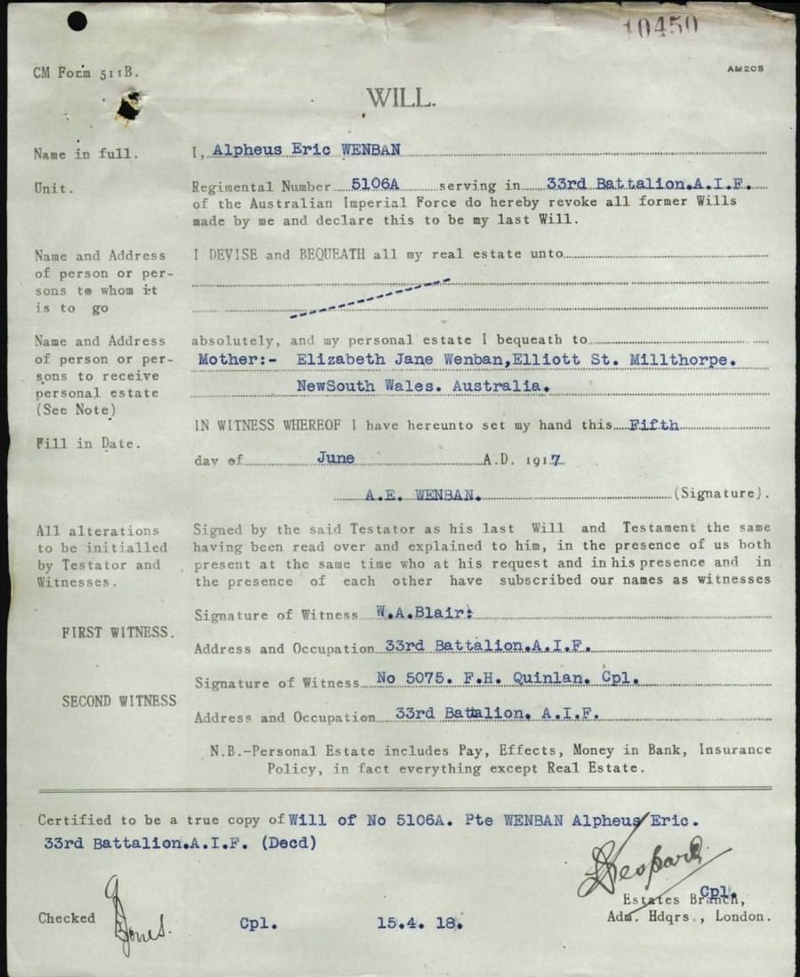 World War 1 Records