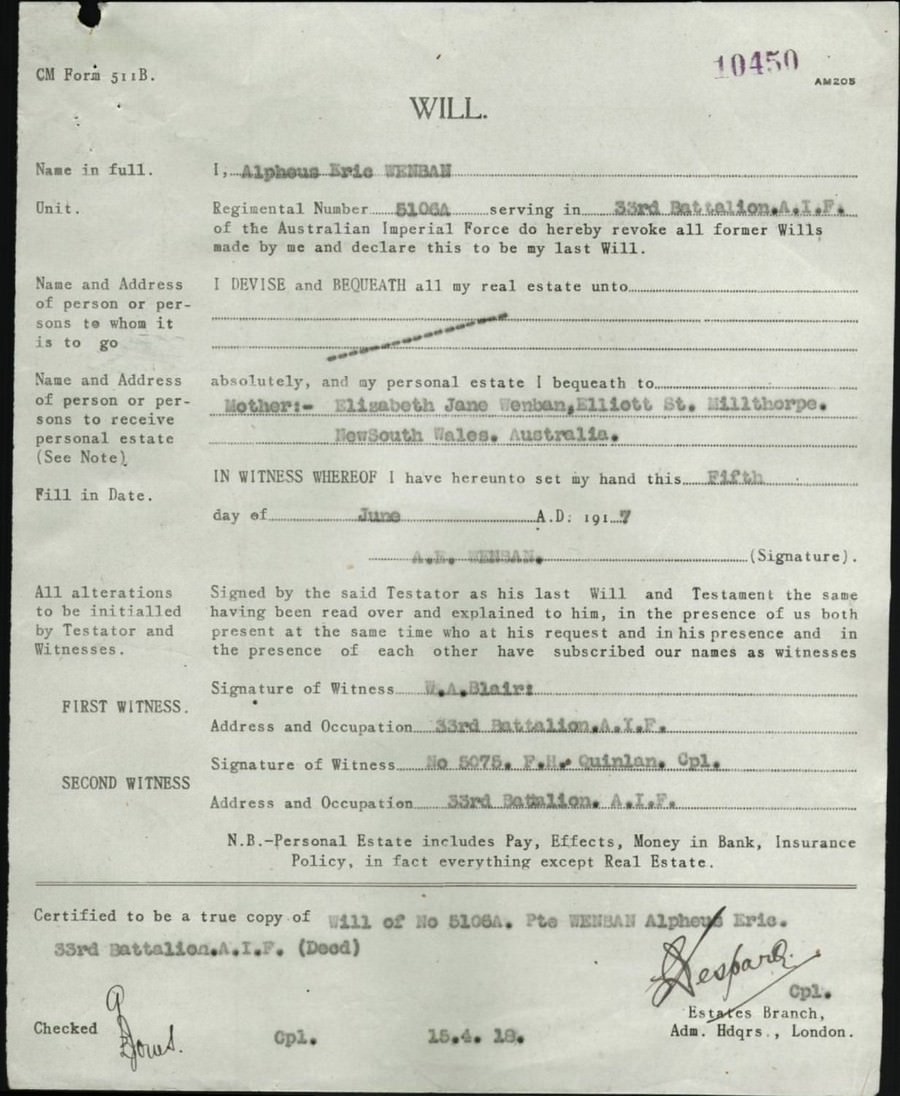 World War 1 Records