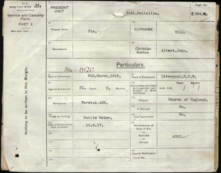 World War 1 Records