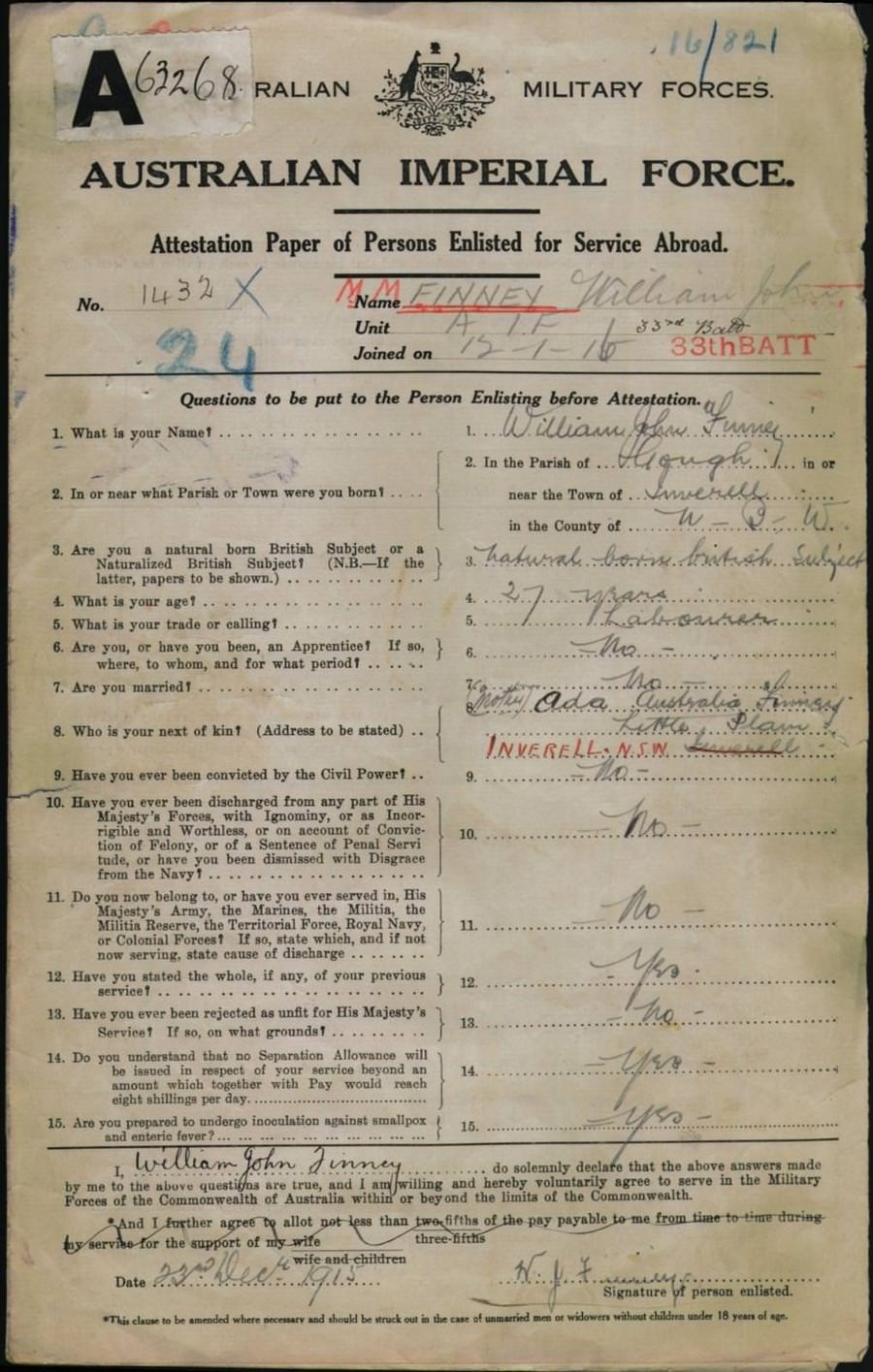 World War 1 Records