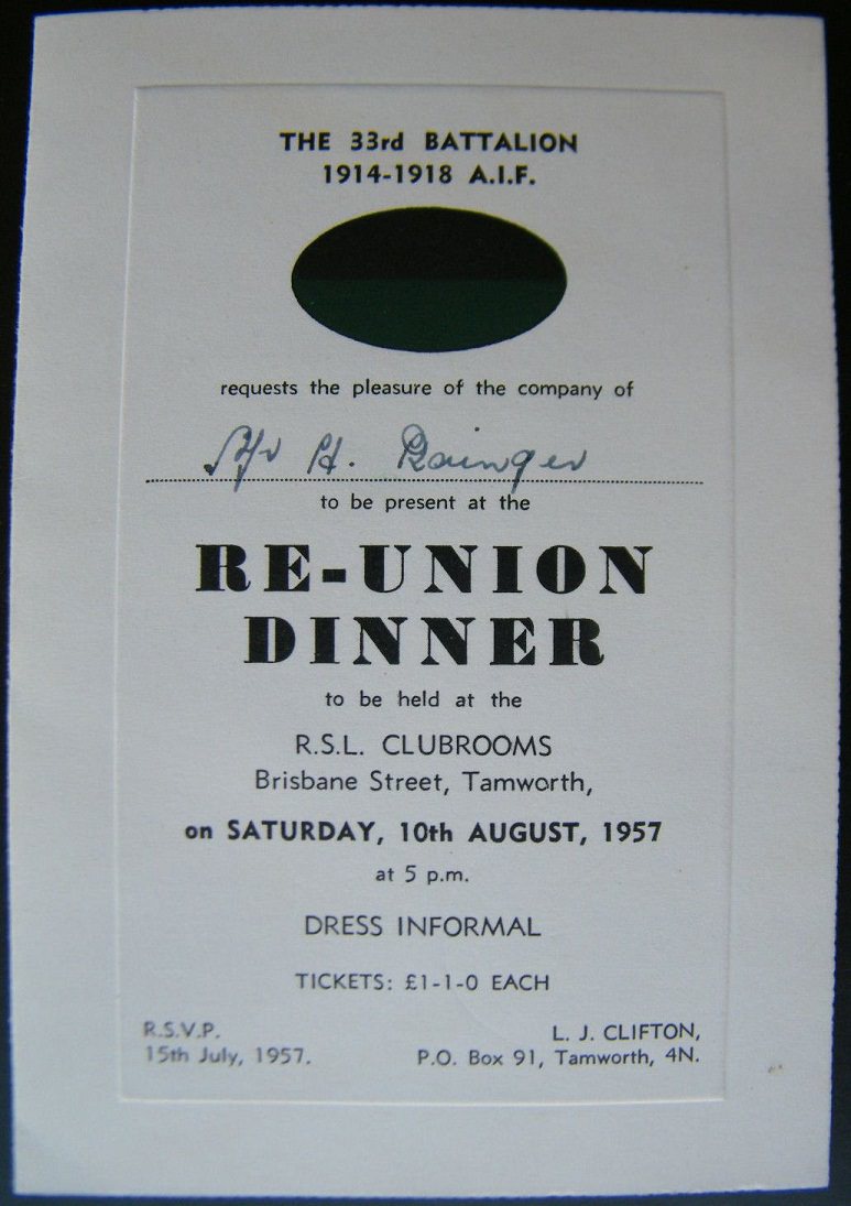 33rd Battalion Reunion