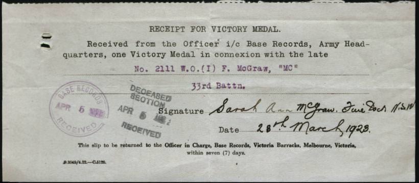 World War 1 Records