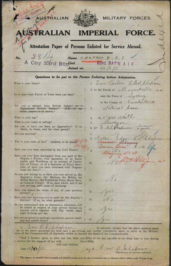 World War 1 Records