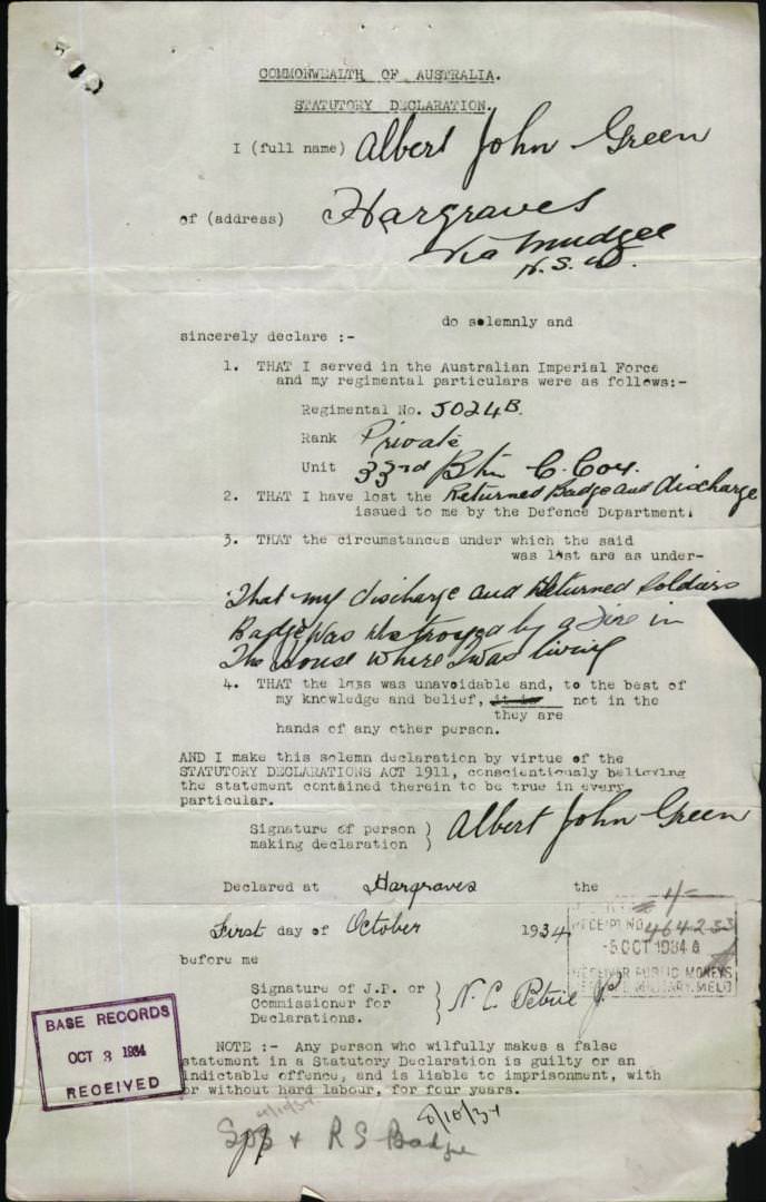 World War 1 Records