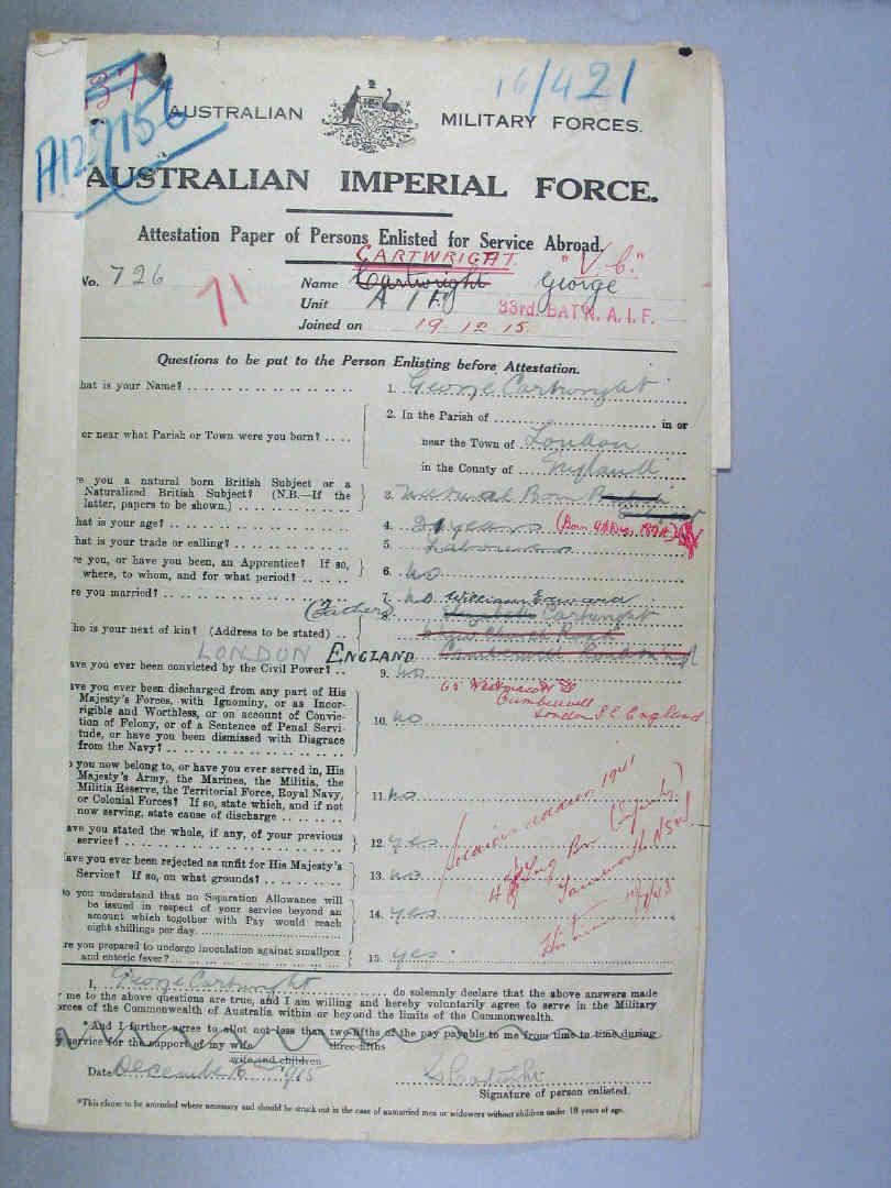 World War 1 Records