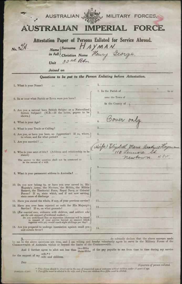 World War 1 Records