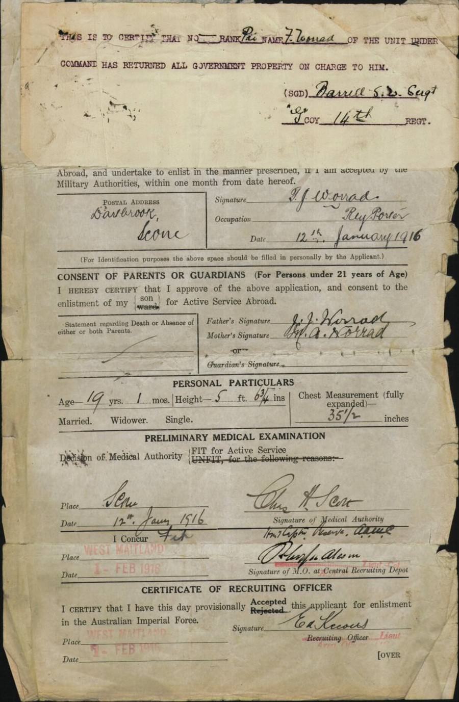 World War 1 Records