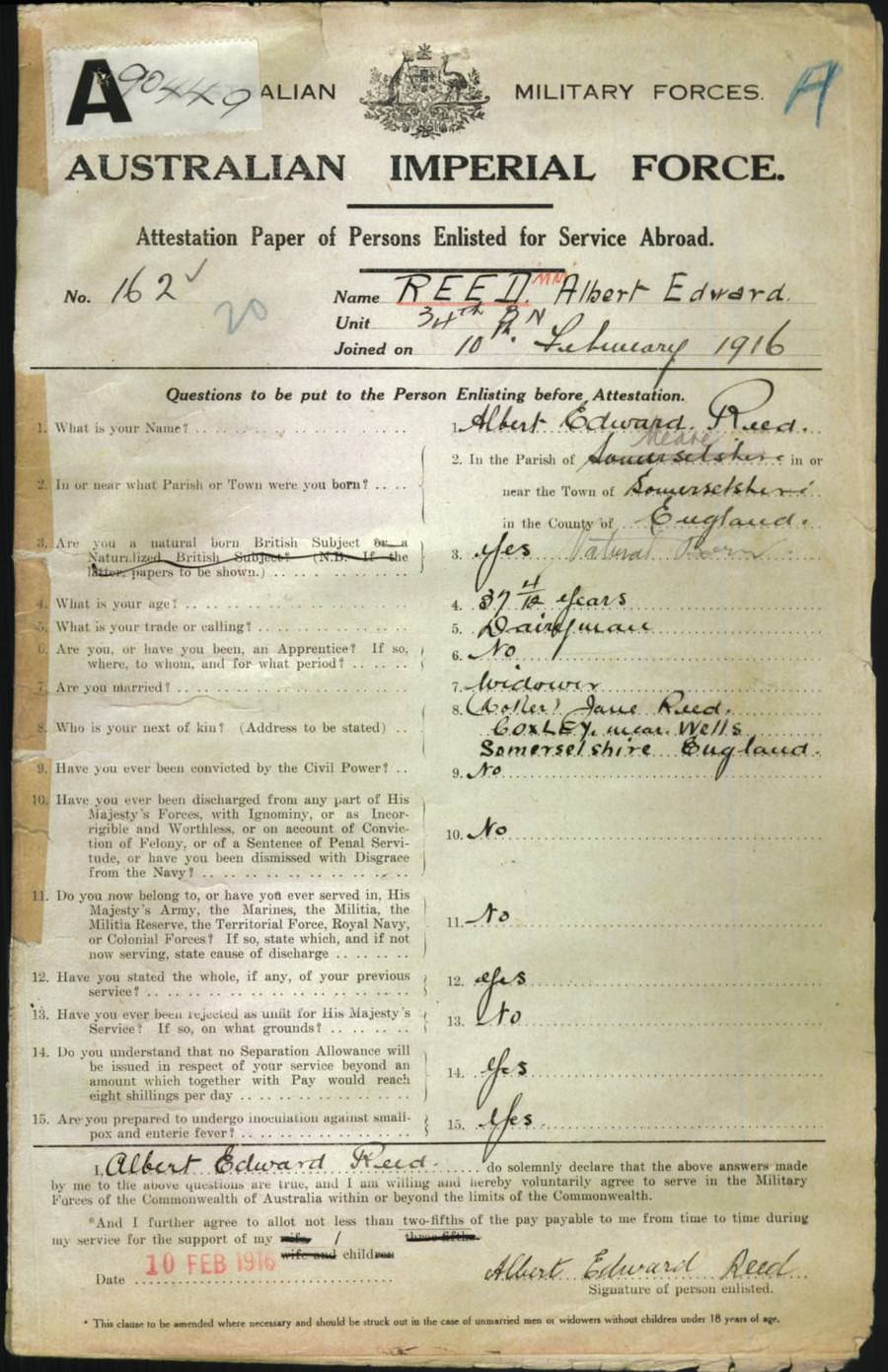 World War 1 Records