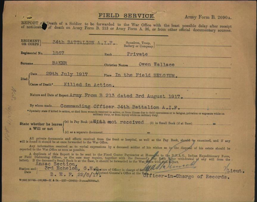 World War 1 Records