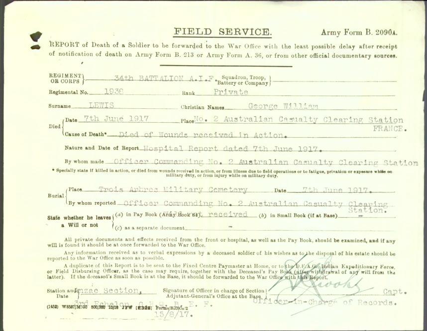 World War 1 Records