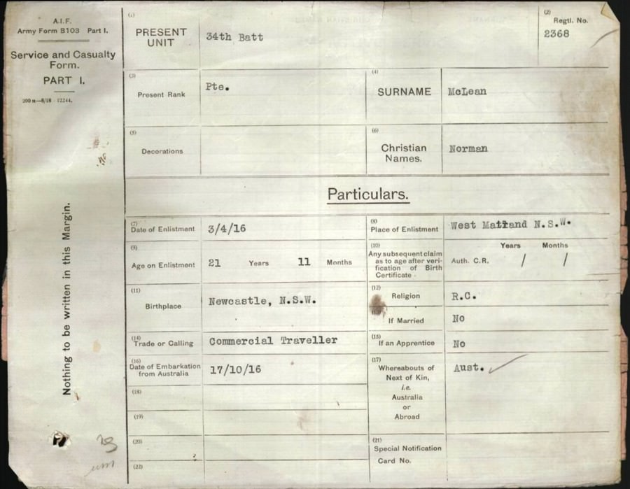 World War 1 Records