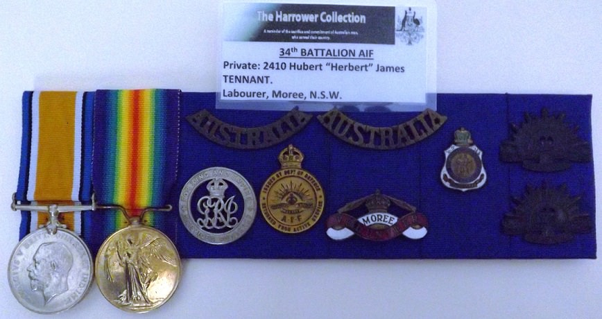 Medals to Hubert James Tennant