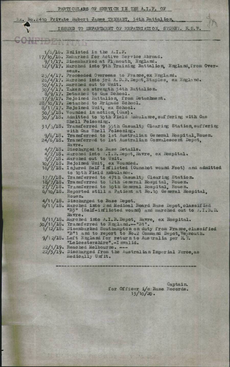 World War 1 Records