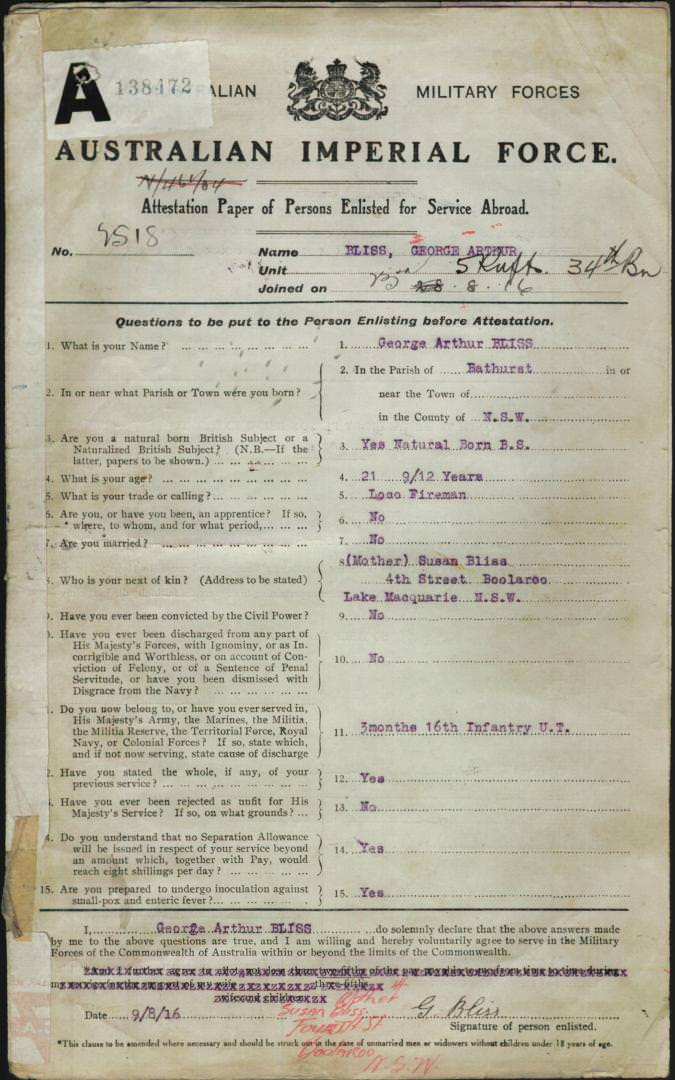 World War 1 Records