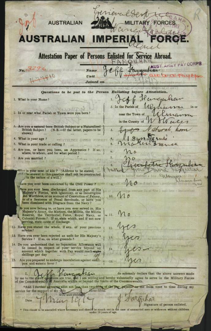 World War 1 Records