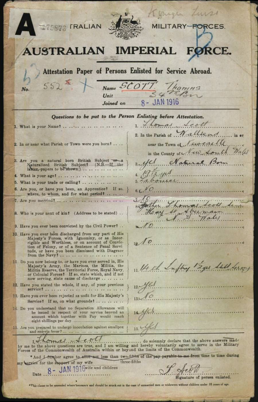 World War 1 Records