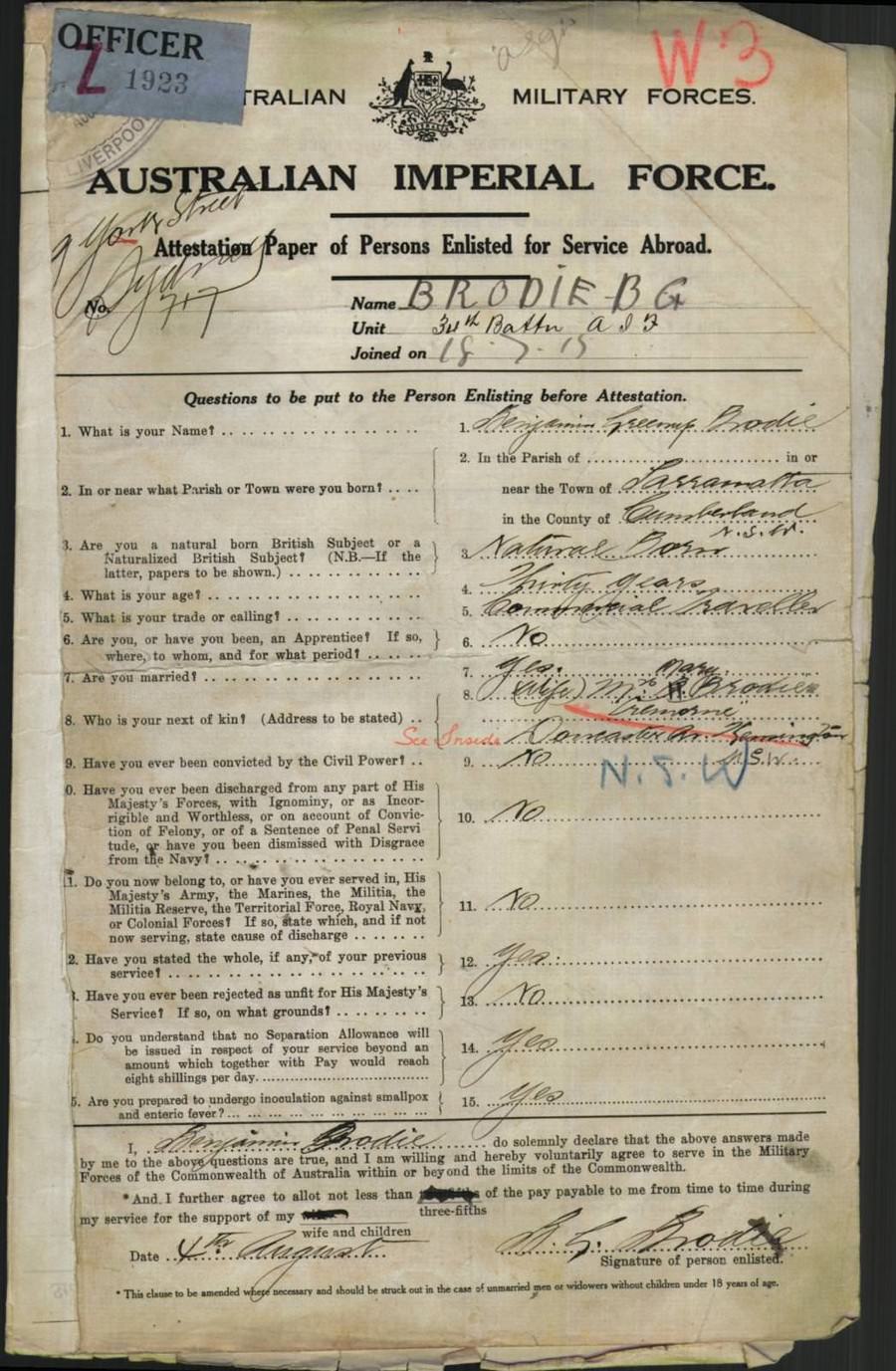 World War 1 Records