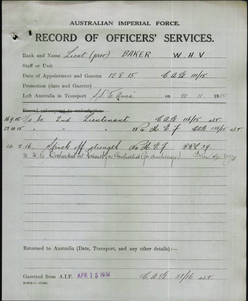 World War 1 Records