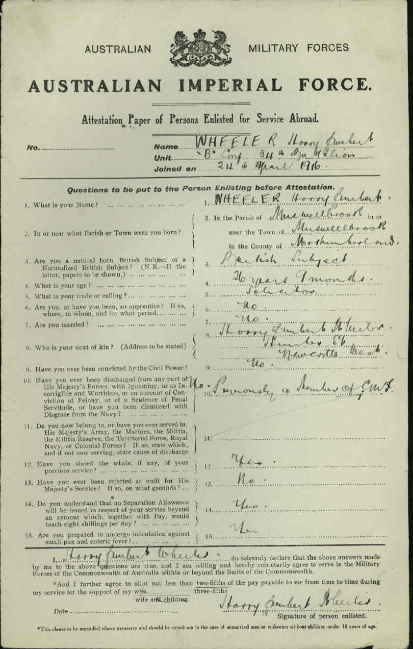 World War 1 Records