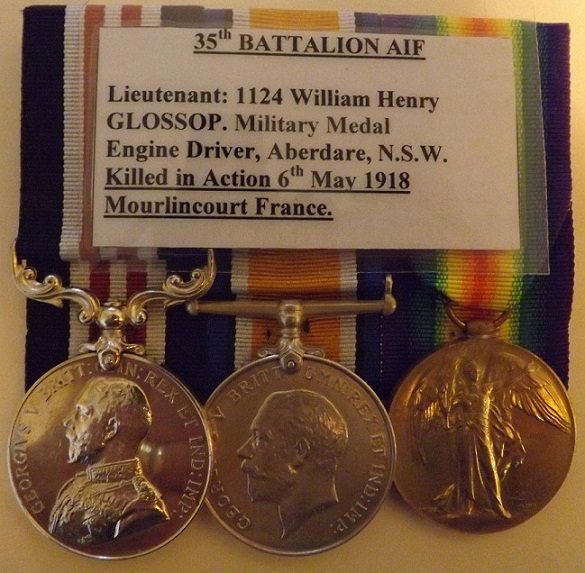 Military Medal 1124 SGT. W.H.GLOSSOP 35/AUST:INF