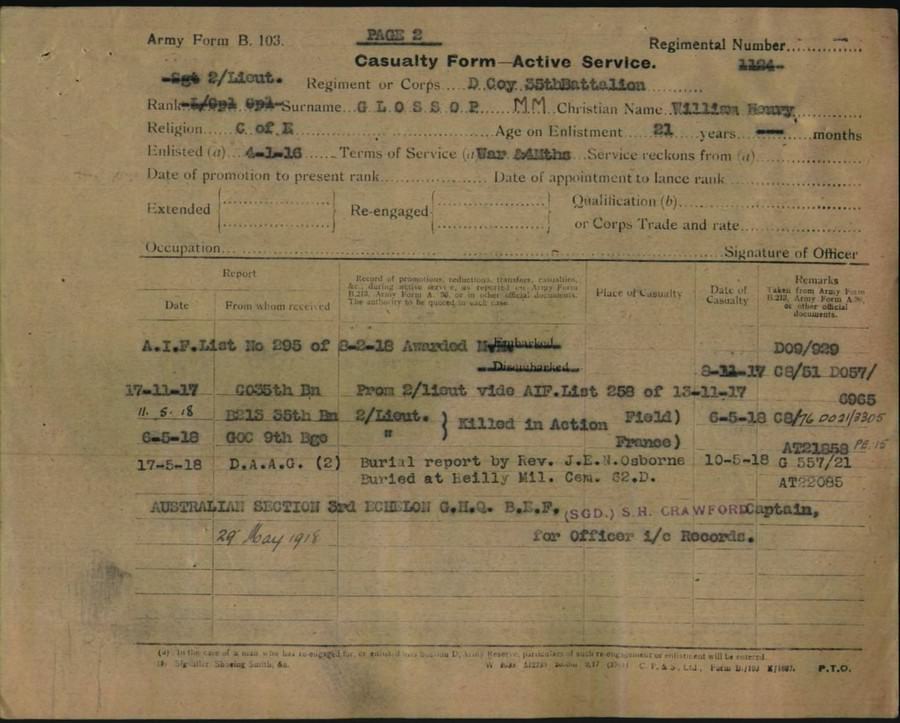 World War 1 Records