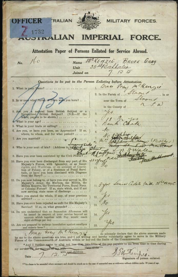 World War 1 Records