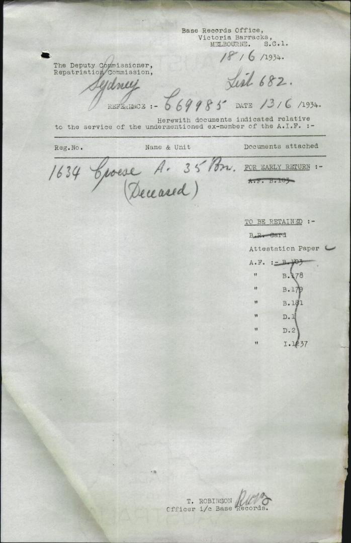 World War 1 Records