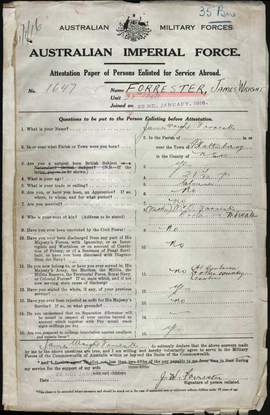 World War 1 Records