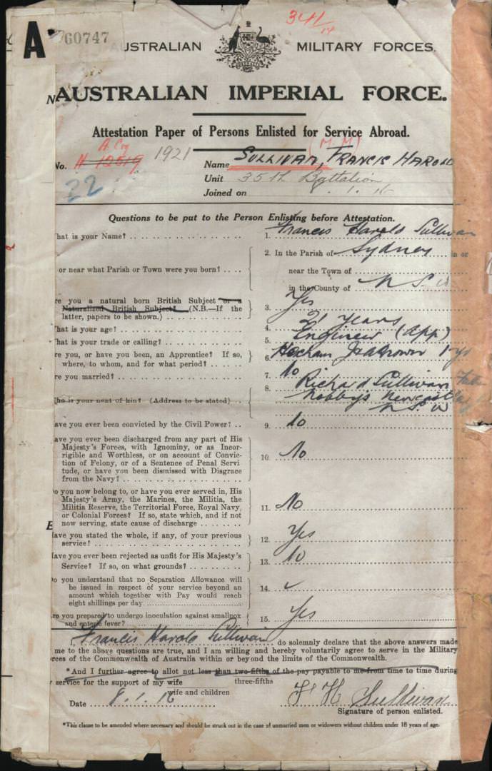 World War 1 Records