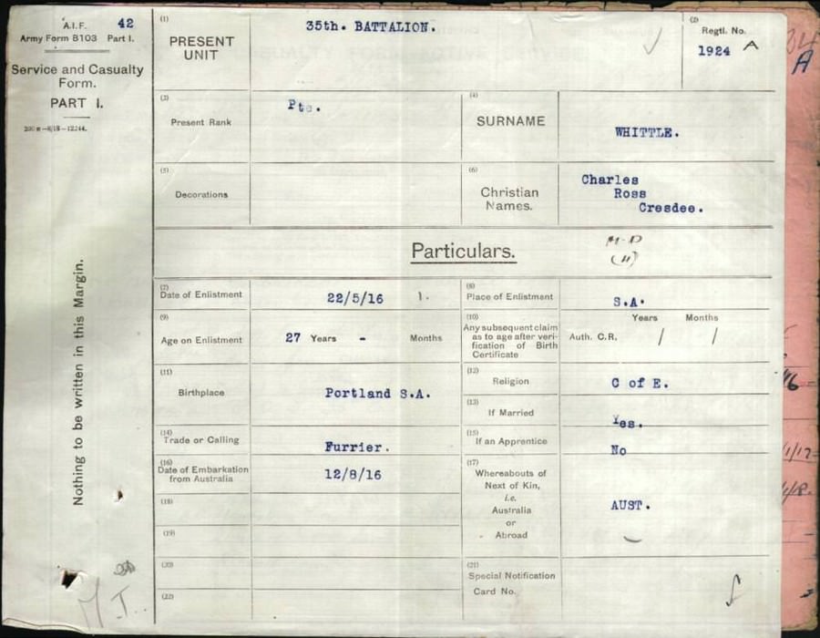 World War 1 Records