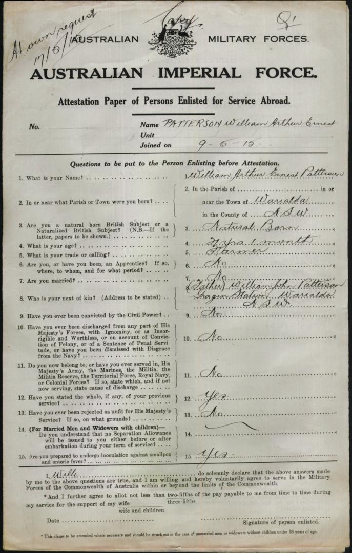 World War 1 Records