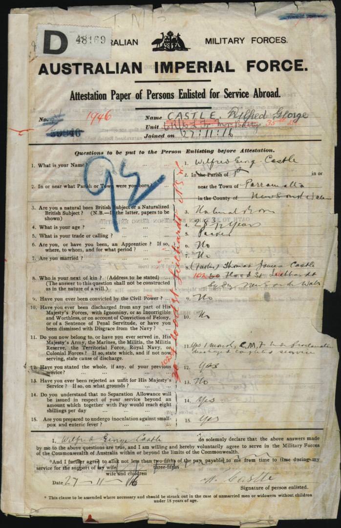 World War 1 Records