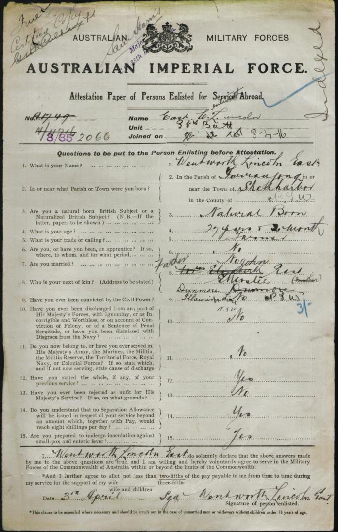 World War 1 Records