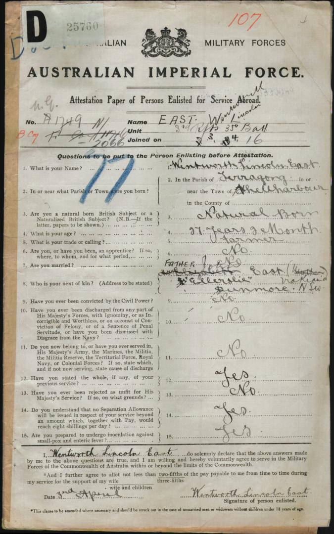 World War 1 Records