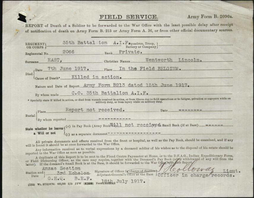 World War 1 Records