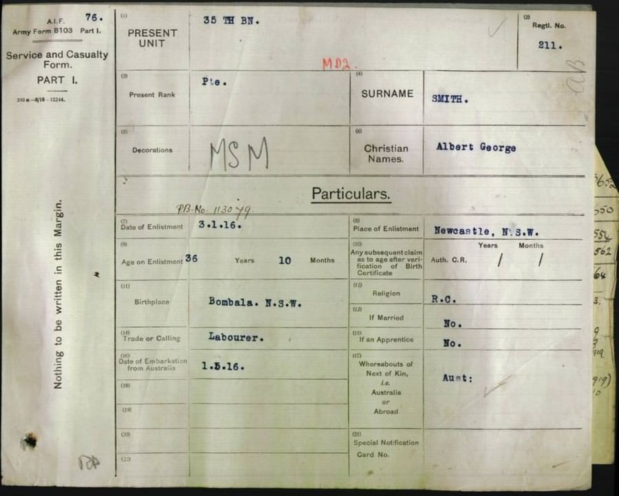 World War 1 Records