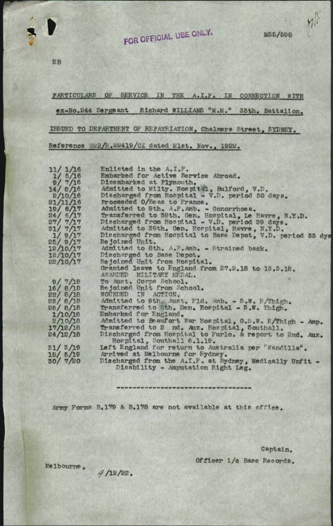 World War 1 Records