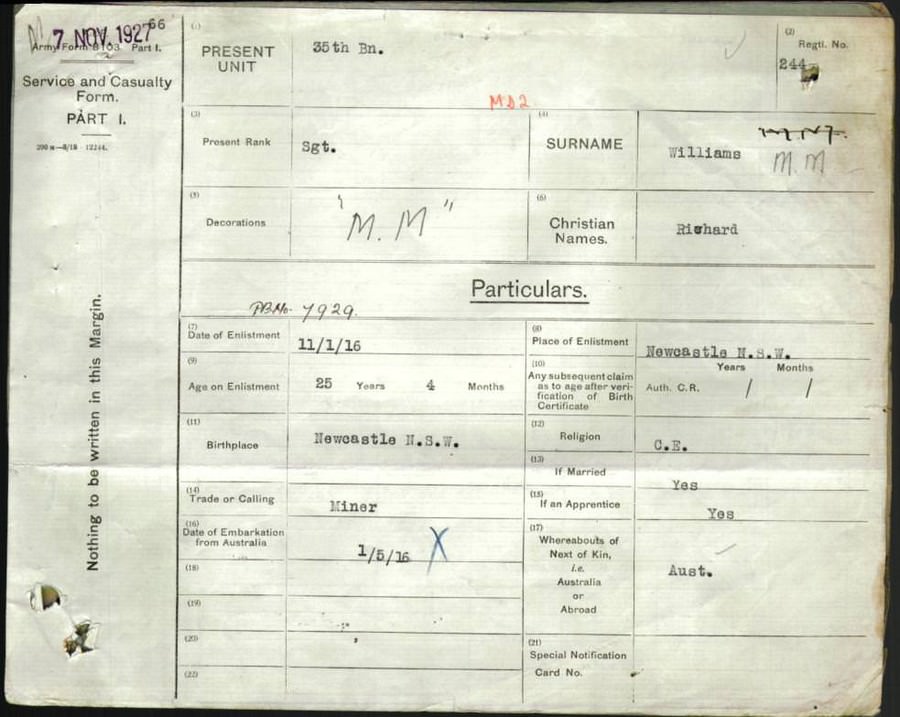 World War 1 Records