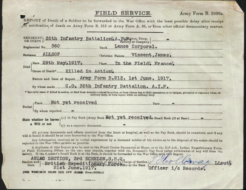 World War 1 Records