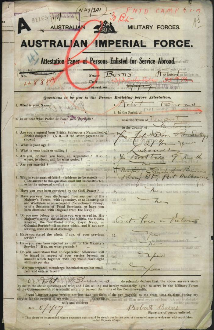 World War 1 Records