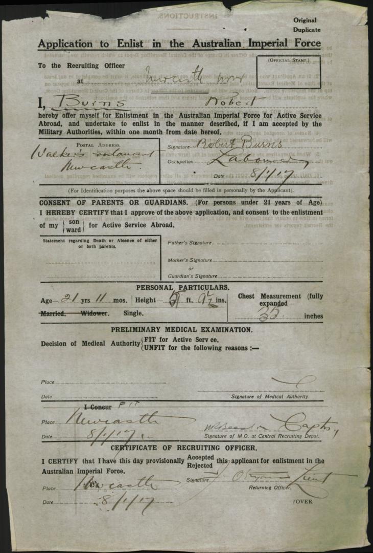 World War 1 Records