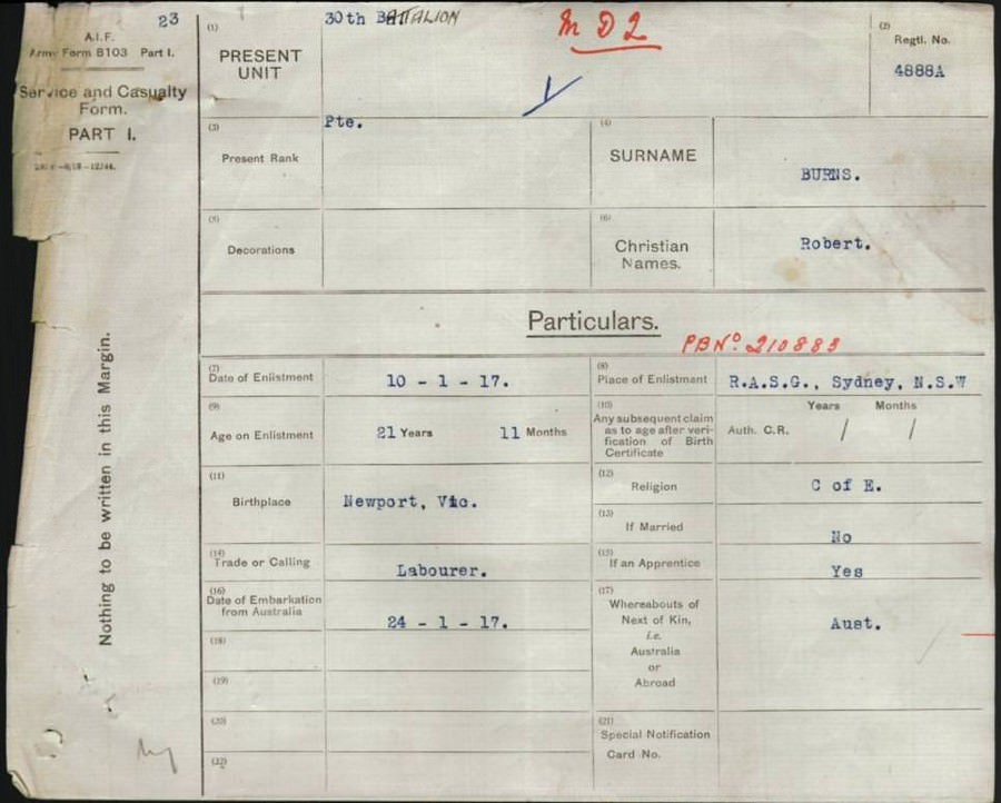 World War 1 Records