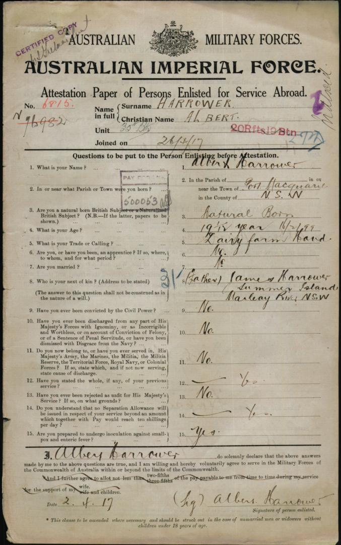 World War 1 Records