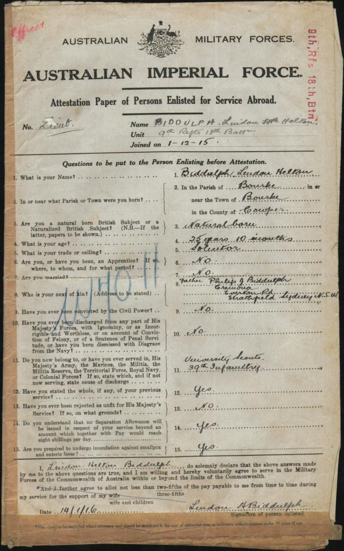 World War 1 Records