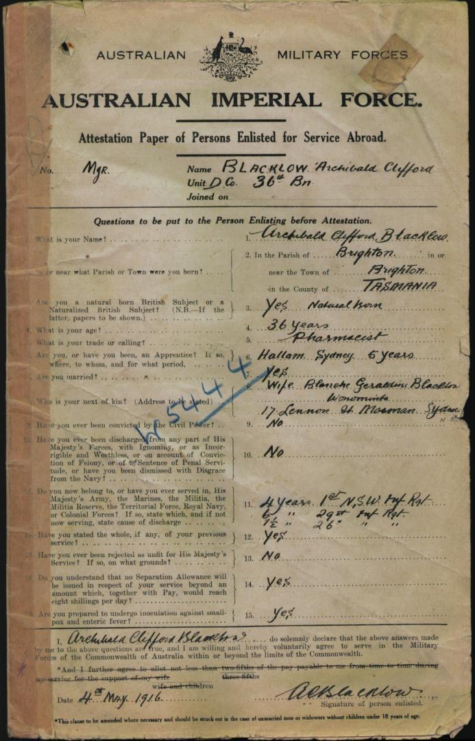 World War 1 Records