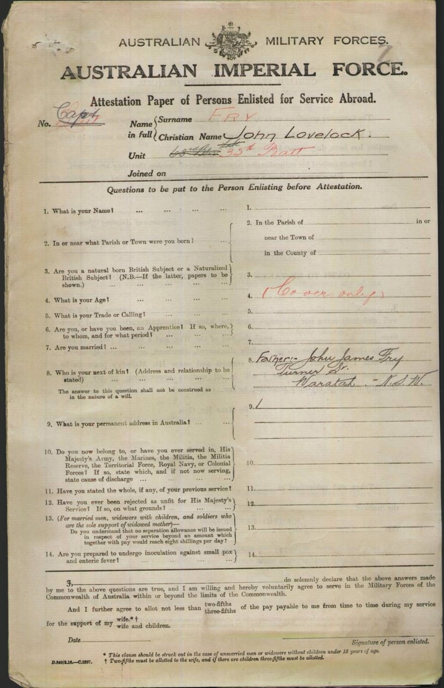 World War 1 Records