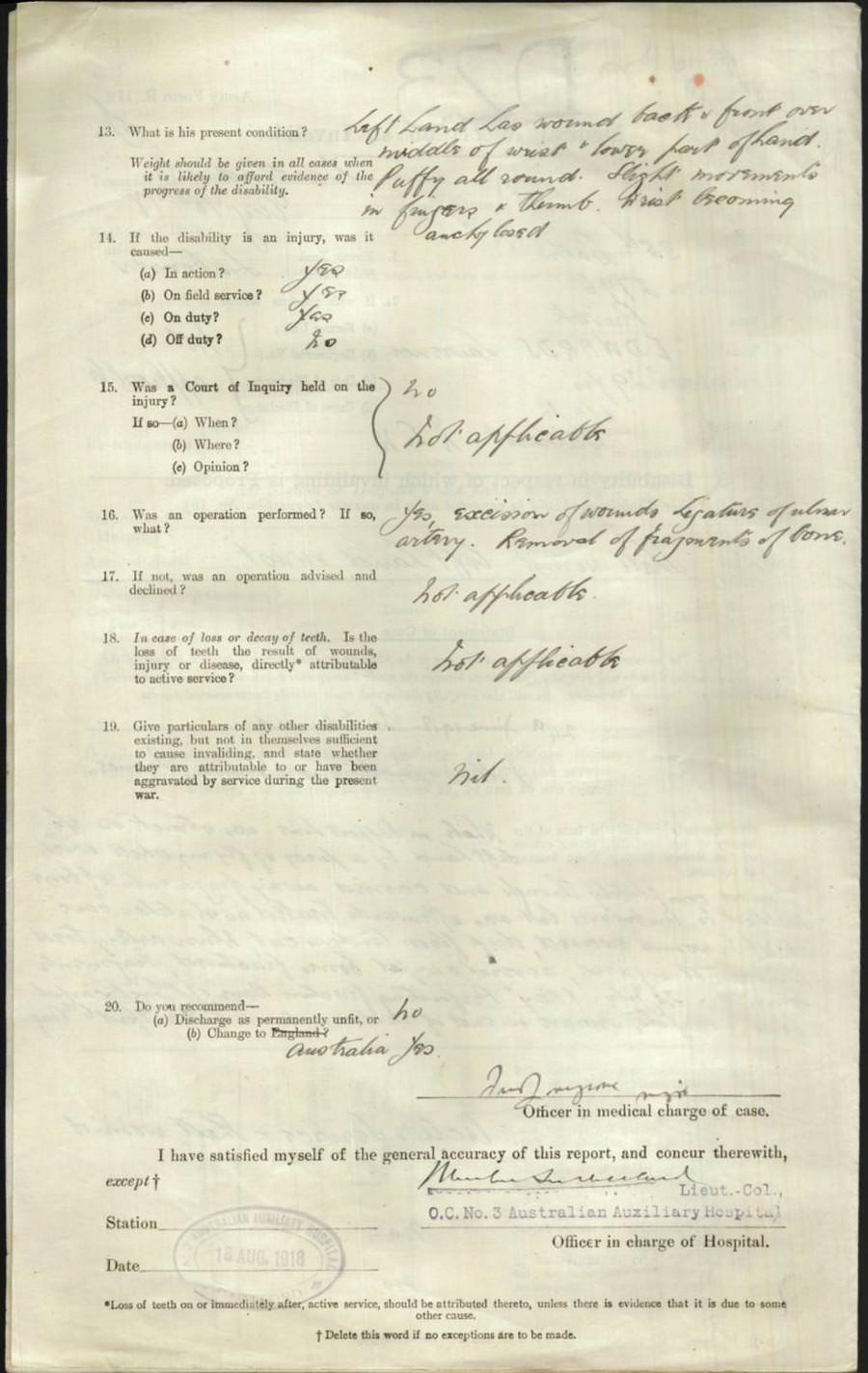 World War 1 Records