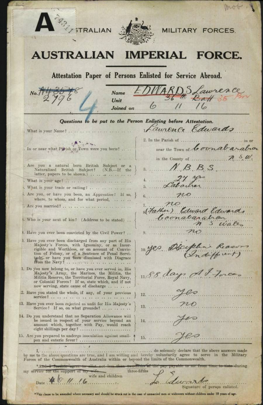 World War 1 Records