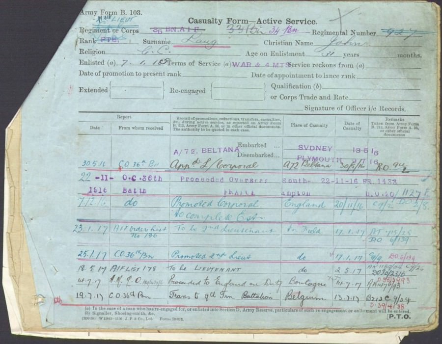 World War 1 Records