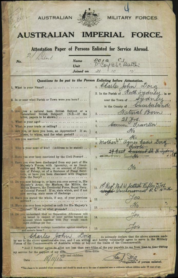 World War 1 Records